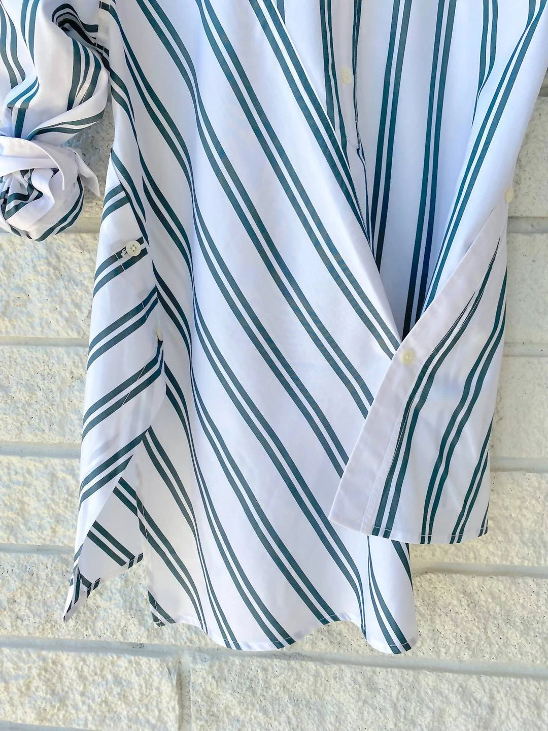 Coupon β¨ 3.1 Phillip Lim π© women Long Sleeve Front Draped Striped π Shirt in White-Fern β 5 Coupon β¨ 3.1 Phillip Lim π© women Long Sleeve Front Draped Striped π Shirt in White-Fern β - Image 3