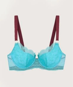 Promo ⭐ Dora Larsen 👩 women Ebba Half-Pad Underwired Bra In Seafoam/Sky Blue/Rosewood ⭐