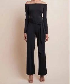 Flash Sale 🥰 Krisa 👩 women Tie High Waisted Pant in Black 🌟