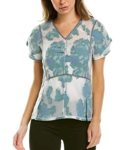 New 👍 women 3.1 Phillip Lim Silk-Blend Coupe Top 🌟