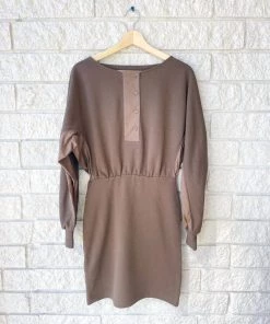 Cheapest β€οΈ 3.1 Phillip Lim π© women Long Sleeve French Terry Combo Henley Mini π Dress in Army π