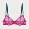 Cheap ✔️ Dora Larsen 👩 women Eilish Clean Tulle Underwire Bra In Cranberry/Teal/Dusky Green 🤩