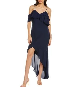 Hot Sale ✨ women Krisa High-Low Midi 👗 Dress ✔️