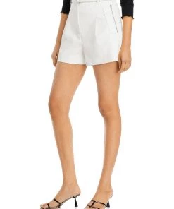 Flash Sale 🛒 3.1 Phillip Lim 👩 Womens Faux Leather Utility Shorts Cargo Shorts 🥰