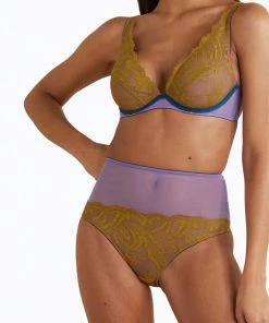 Best deal 😉 Dora Larsen 👩 women Karla Lace High Apex Underwire Bra In Gold ⌛