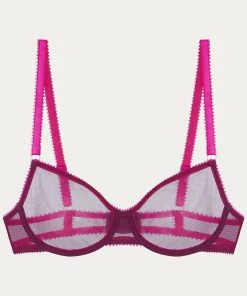 Promo 👍 Dora Larsen 👩 women Luna Underwire Bra In Wine/Hot Pink/Teal 🥰