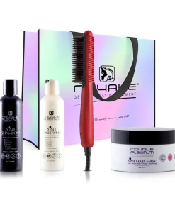 Cheapest 🎉 Royale USA Ceramic Straightening Brush w/ Cleanse & Treat Collection 🔥