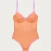 Top 10 👍 Dora Larsen 👩 women Cydney Lace Trim Underwire Bodysuit In Apricot/Rose Pink/Lilac 😉