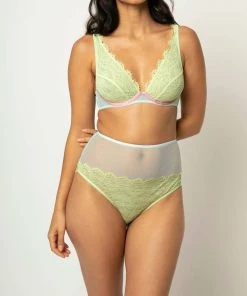 Hot Sale ✔️ Dora Larsen 👩 women Emelie Lace High Apex Underwire Bra In Lime/Sky Blue/Baby Pink 🤩