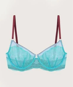 Melissa Odabash Sales Store 27 Best deal 😀 Dora Larsen 👩 women Ebba Non-Pad Underwired Bra In Seafoam/Sky Blue/Rosewood 🎉