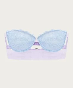 Brand new 🔔 Dora Larsen 👩 women Lauren Strapless Bra In Baby Blue/Mint/Orchid 🛒