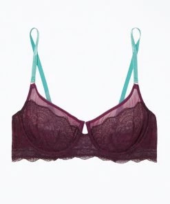 Top 10 🎉 Dora Larsen 👩 women Orla Lace Underwire Bra In Dark Purple ❤️