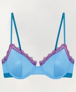 Flash Sale 🔔 Dora Larsen 👩 women Paige Non-Pad Underwired Bra In Cornflower Blue/Violet/Sea Green 😍