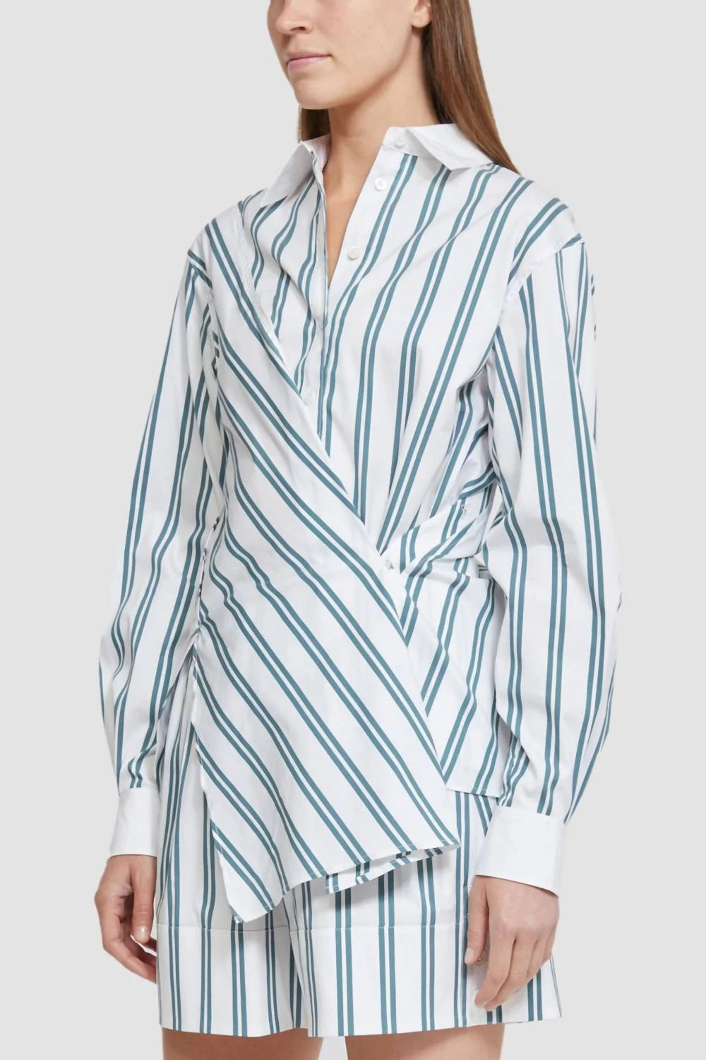 Coupon β¨ 3.1 Phillip Lim π© women Long Sleeve Front Draped Striped π Shirt in White-Fern β 6 Coupon β¨ 3.1 Phillip Lim π© women Long Sleeve Front Draped Striped π Shirt in White-Fern β - Image 4