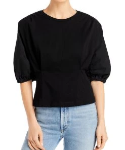 Hot Sale ✔️ 3.1 Phillip Lim 👩 Womens Gathered Puff Sleeve T-Shirt 🌟