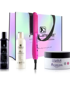 Best Sale ⌛ Royale USA Ceramic Straightening Brush w/ Cleanse & Treat Collection ✔️